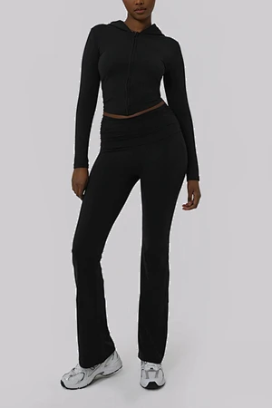 fold over flare leggings